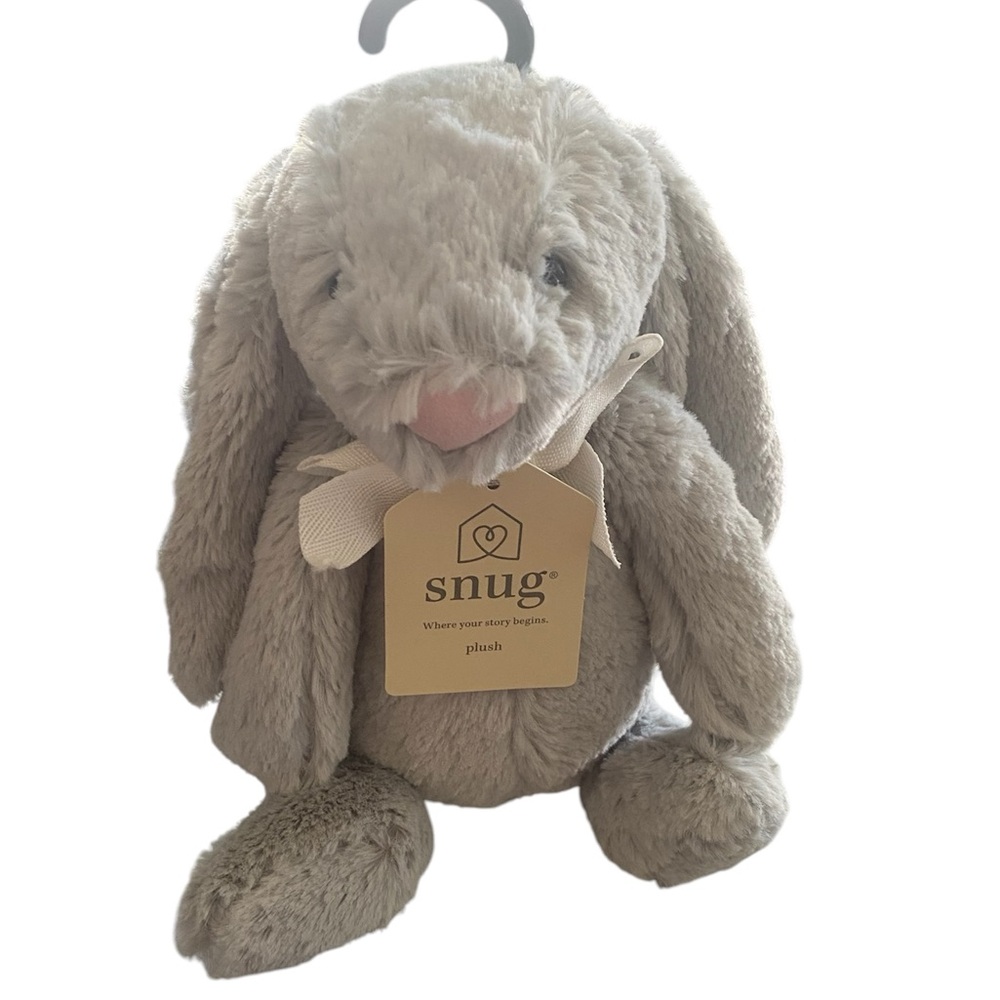 Snug Plush Rabbit 12” Soft Gray New with tags